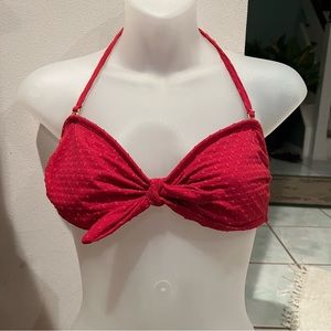 Xhilaration Pink Polka Dot Bow Bandu Binki Top Size Large